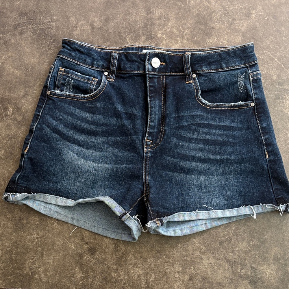 Risen Blue distressed Denim Shorts